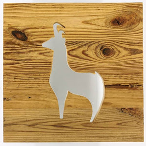Altholz Wandbild Gams 30 x 30 cm