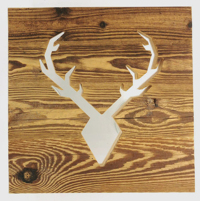 Altholz Wandbild Hirsch 30 x 30 cm - Alpinara.de