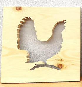 Zirben Wandbild Auerhahn 30 x 30 cm