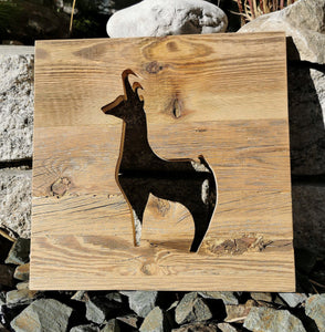 Altholz Wandbild Gams 30 x 30 cm