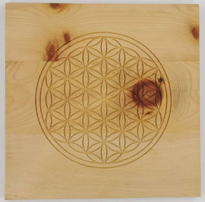 Zirben Wandbild Blume des Lebens 30 x 30 cm