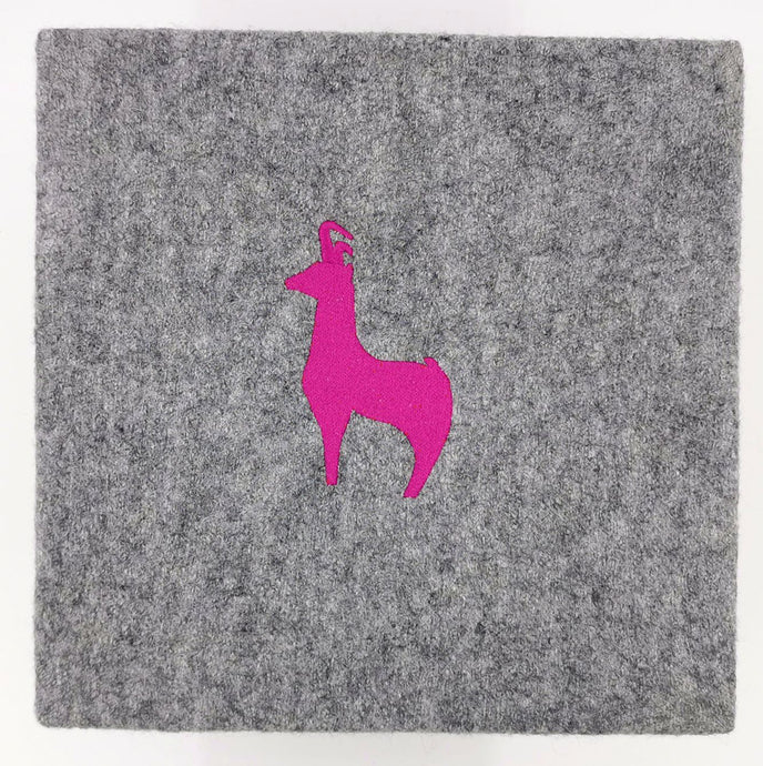 Wandbild Loden hellgrau-pink 30 x 30 cm