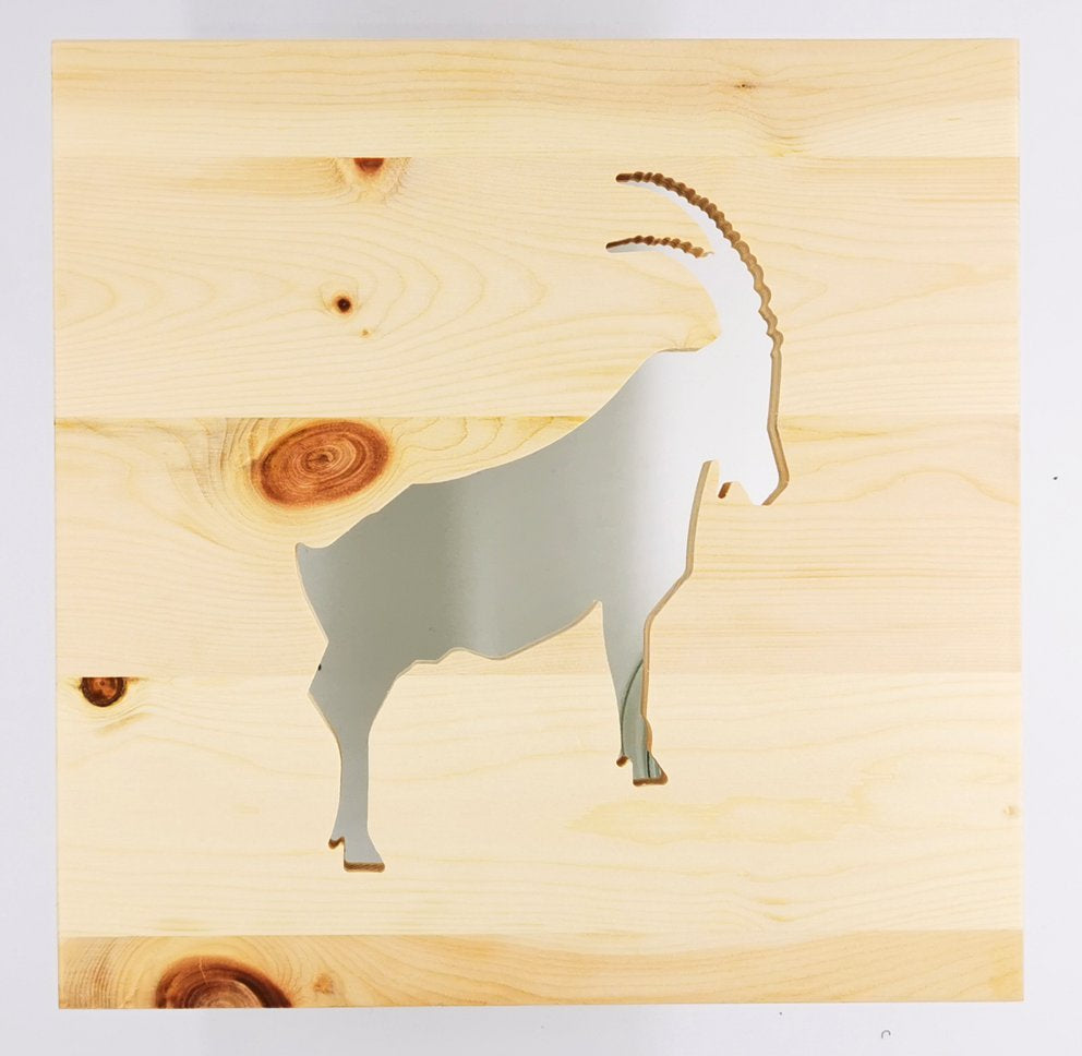 Zirben Wandbild Steinbock